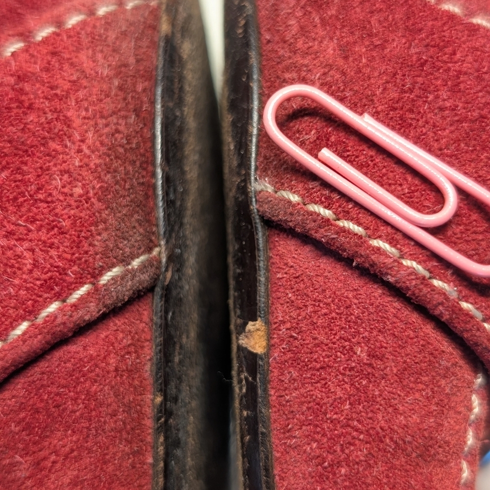 PRADA RARE VINTAGE Red Suede Buckle Kitten Heels Circa Y2K - 37 EU/7 US - Picture 8 of 15